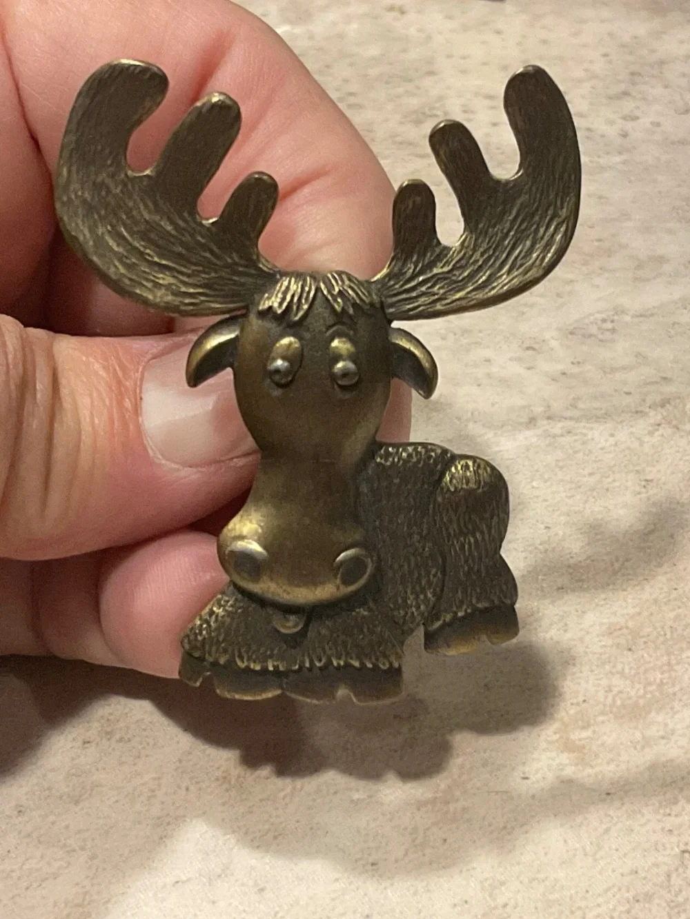 Vintage Bronze Moose Lapel Pin JJ Jonette Jewelry 1970’s